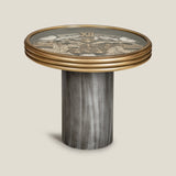 Chronicle Grey & Gold Clock Tables Set of 2