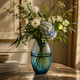 Lagoon Blue Grey Glass Vase