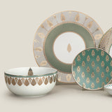 Miran Beige & Gold Porcelain Dinner Set