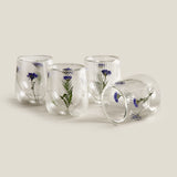 Botanic Blossom Blue Glass Set 4