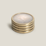 Ambrocia Gold & Ivory Coaster Set of 4