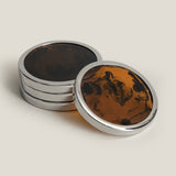 Aurelio Nickel & Brown Coaster Set of 4