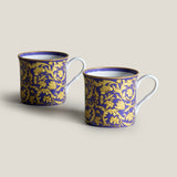 Versailles Purple & Yellow Coffee Mug Set