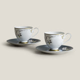 Japonaise White & Blue Cup & Saucer Set