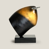 Colossus Gold & Black Bull Sculpture