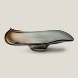 Curvella Brown & Grey Glass Decor Platter