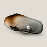 Curvella Brown & Grey Glass Decor Platter