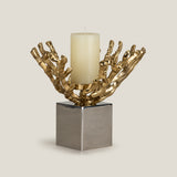 Seattle Gold & Nickel Candle Holder