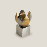 Noel Gold & Nickel Candle Holder Large
