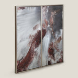 Metallique Maroon Framed Canvas Set of 2