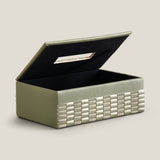 Aurea Green Woven Tissue Box