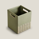 Aurea Green Woven Dustbin