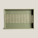 Aurea Green Woven Serving Tray