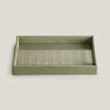Aurea Green Woven Serving Tray