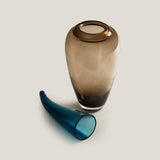 Arcus Blue & Brown Decor Vase