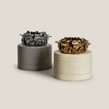 Stardust Blossom Off-White & Gold Vase