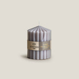 Ribbed Cone Pillar Candle - Grey S