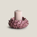 Floraison Maroon Candle Holder
