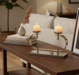 Benao Nickel & Gold Candle Holder