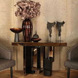 Block Mirror Console Table