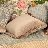 Alyssa Beige & Peach Emb. Reversible Cushion Cover