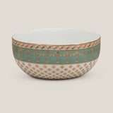 White Green & Gold Small Bowl