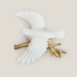 Dove White & Gold Wall Decor L