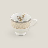 Alessi Gold & Platinum Porcelain Cup Saucer Set Of 6