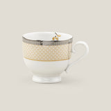 Alessi Gold & Platinum Porcelain Cup Saucer Set Of 6