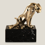 Panthera Gold & Black Sculpture