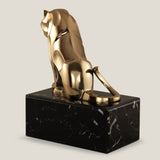 Panthera Gold & Black Sculpture