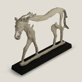 Ecus Taupe Metal Horse Sculpture