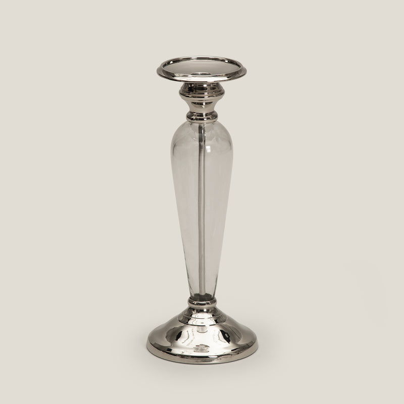 Airin Nickel & Clear Candle Holder