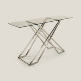 Trieste Glass & Steel Console Table