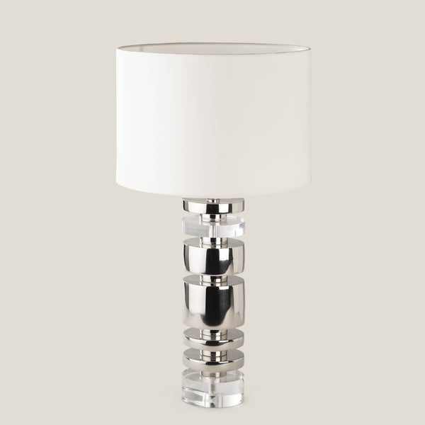Allora White & Silver Table Lamp