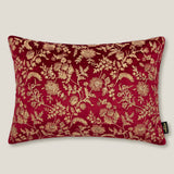 Abelia Emb. Red Velvet Cushion Cover
