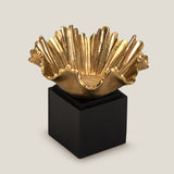 Bloomy Gold & Black Candle Holder