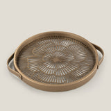 Poppy Lazer Cut Faux Leather And Glass Tray