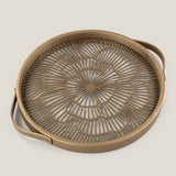 Poppy Lazer Cut Faux Leather And Glass Tray