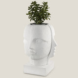 Auguste White Resin Planter