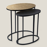 Oval Black & Gold Nest of Tables