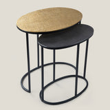 Oval Black & Gold Nest of Tables