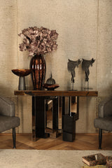 Block Mirror Console Table