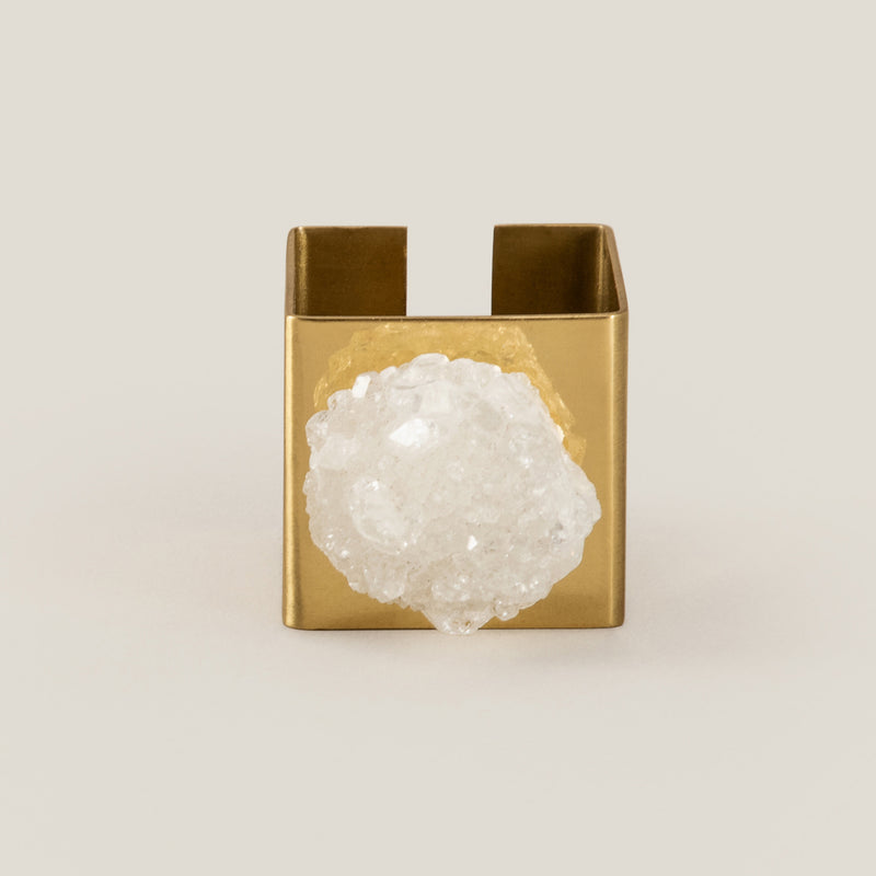 Agate White & Gold Napkin Ring