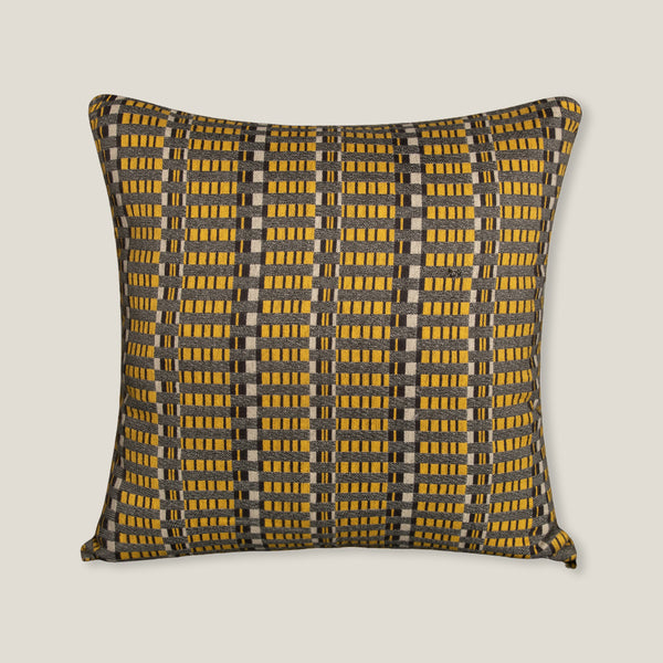 Aztec Emb. yellow & Grey cushion cover
