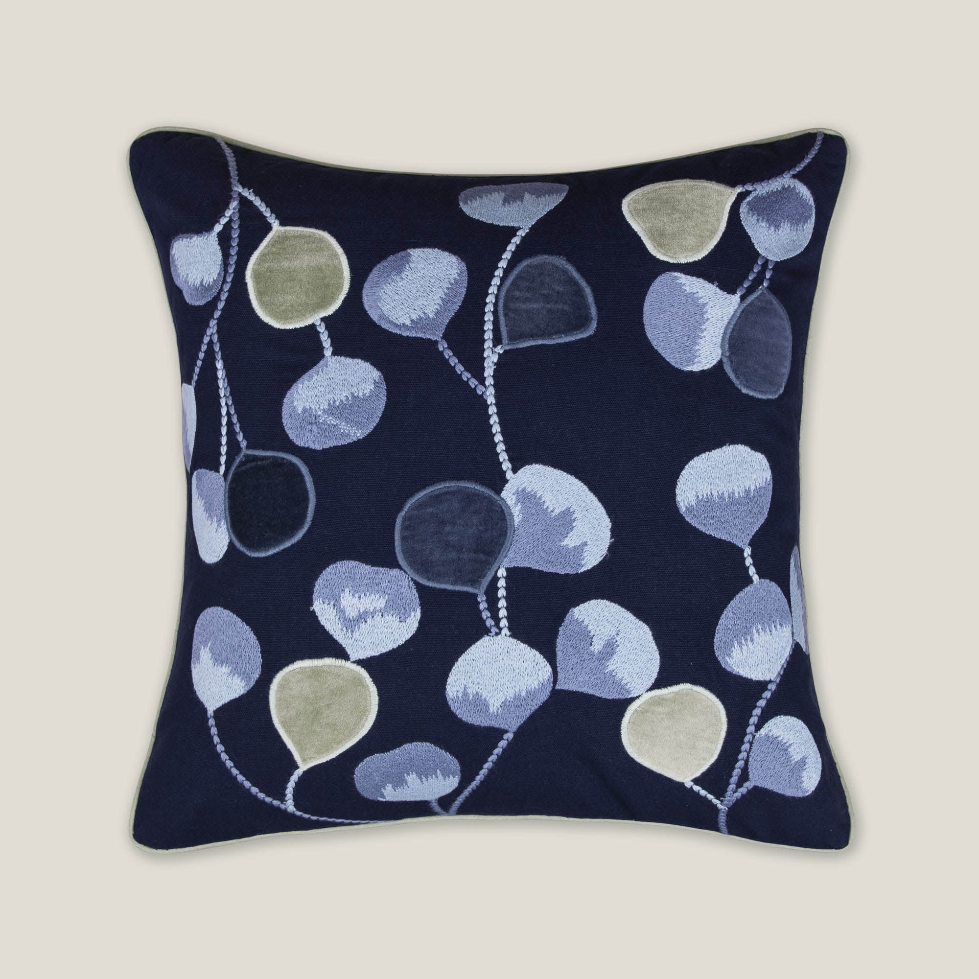 Buy Cercle Blue Embroidered Cushion Cover Online – Address Home