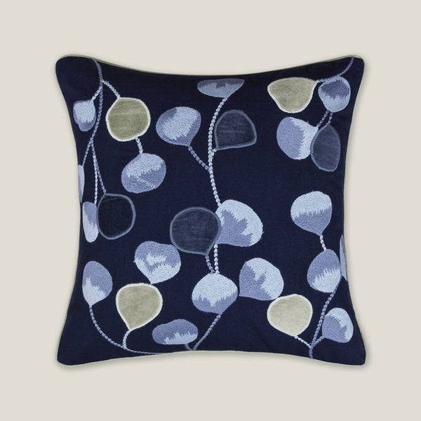 Cercle Blue Embroidered Cushion Cover