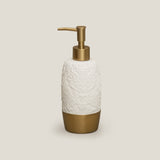 Damask White & Gold Ceramic Bath Set