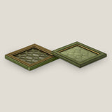 Elipse Green Quilted Faux Leather Coaster Set Of 2