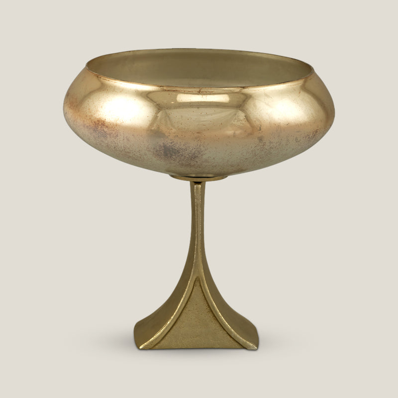 Apex Gold Glass & Metal Decor Bowl